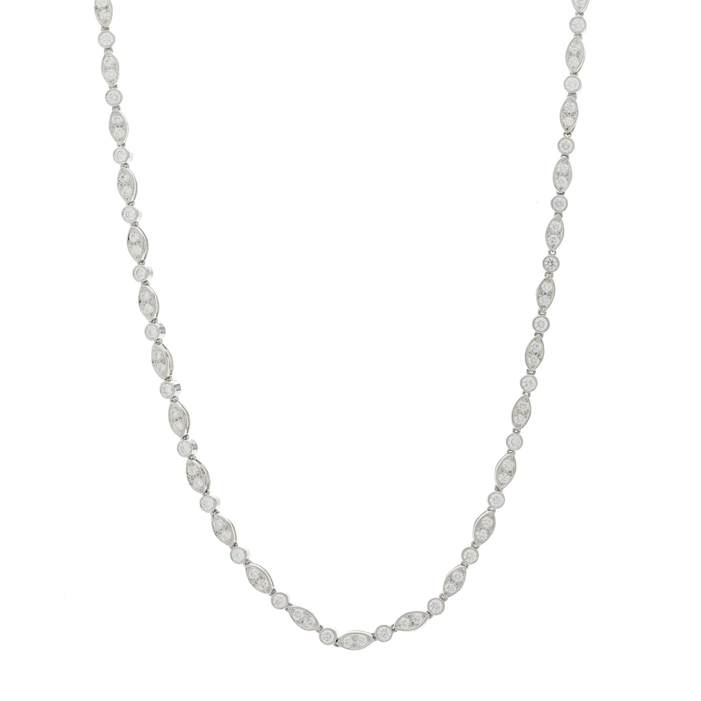 Platinum Diamond Jazz Tennis Necklace
