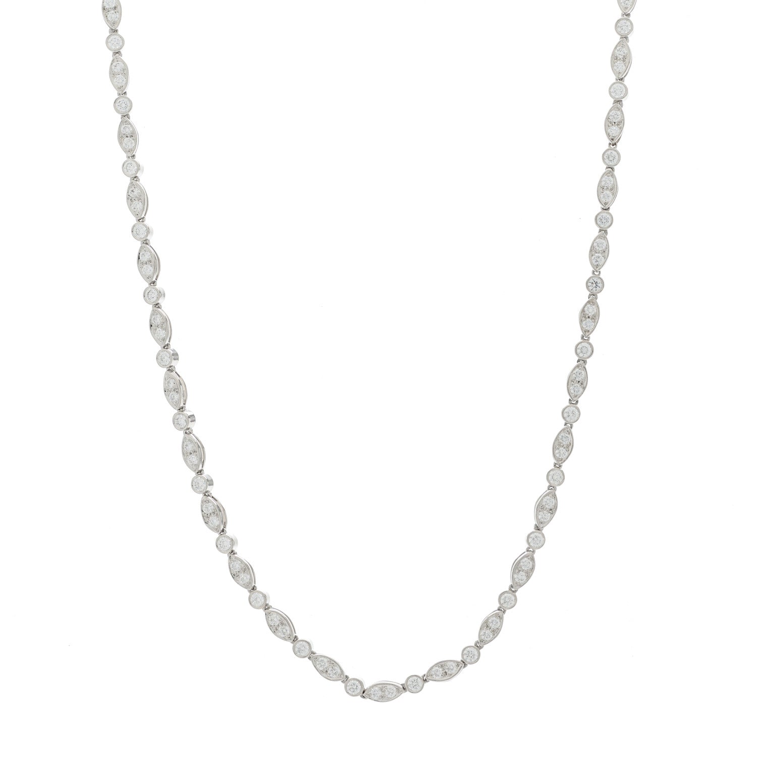 Tiffany Platinum Diamond Jazz Tennis Necklace 1 of 5
