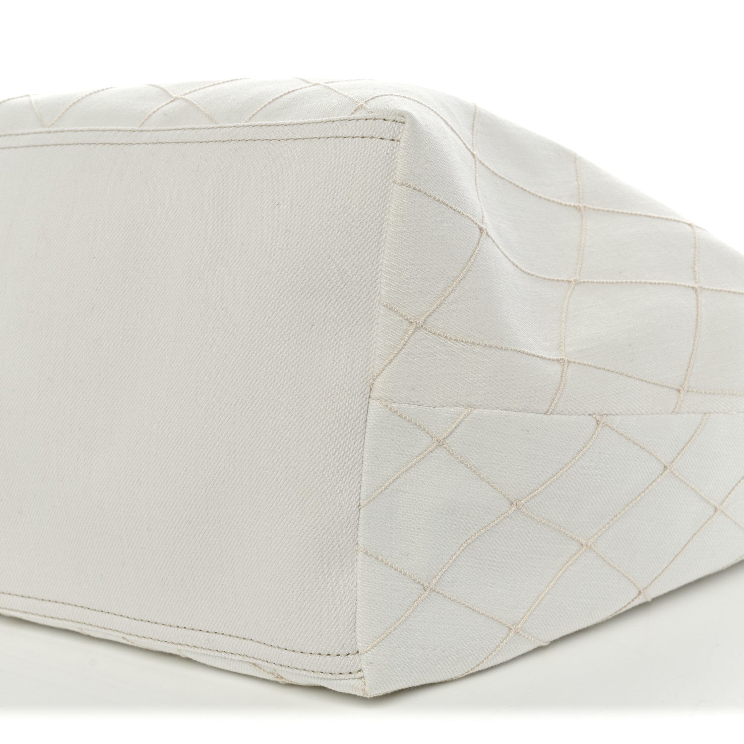 Chanel Denim Calfskin Quilted Coco Beach Small Shopping Tote White Black 11 of 11
