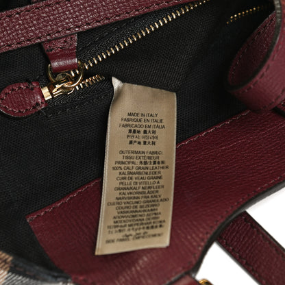 Burberry Grainy Calfskin House Check Small Canterbury Tote Burgundy 7 of 12