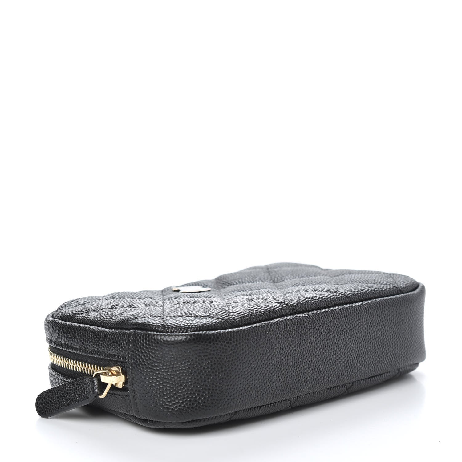 Chanel Caviar Quilted Small Curvy Pouch Cosmetic Case Black 4 of 10