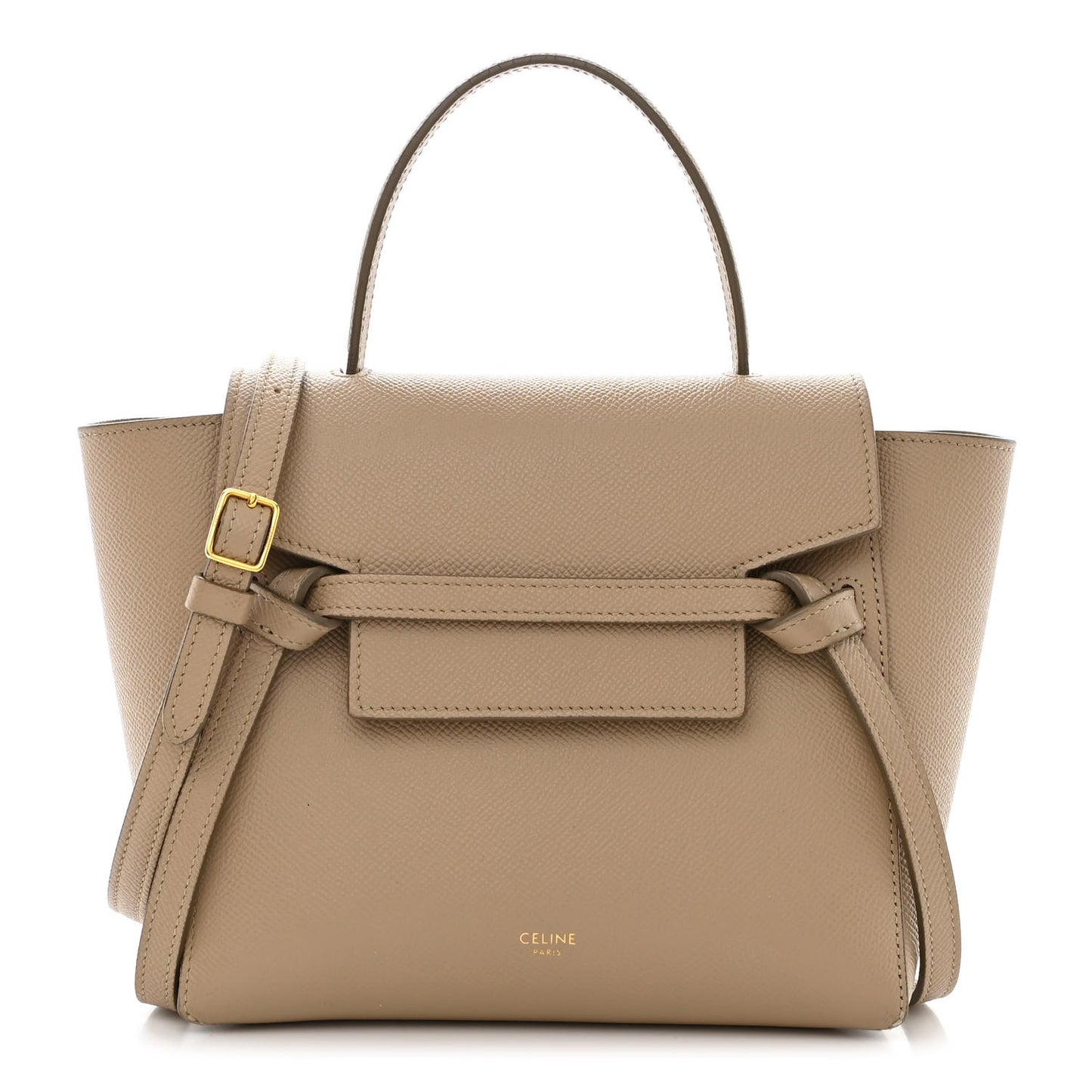 Grained Calfskin Nano Belt Bag Light Taupe
