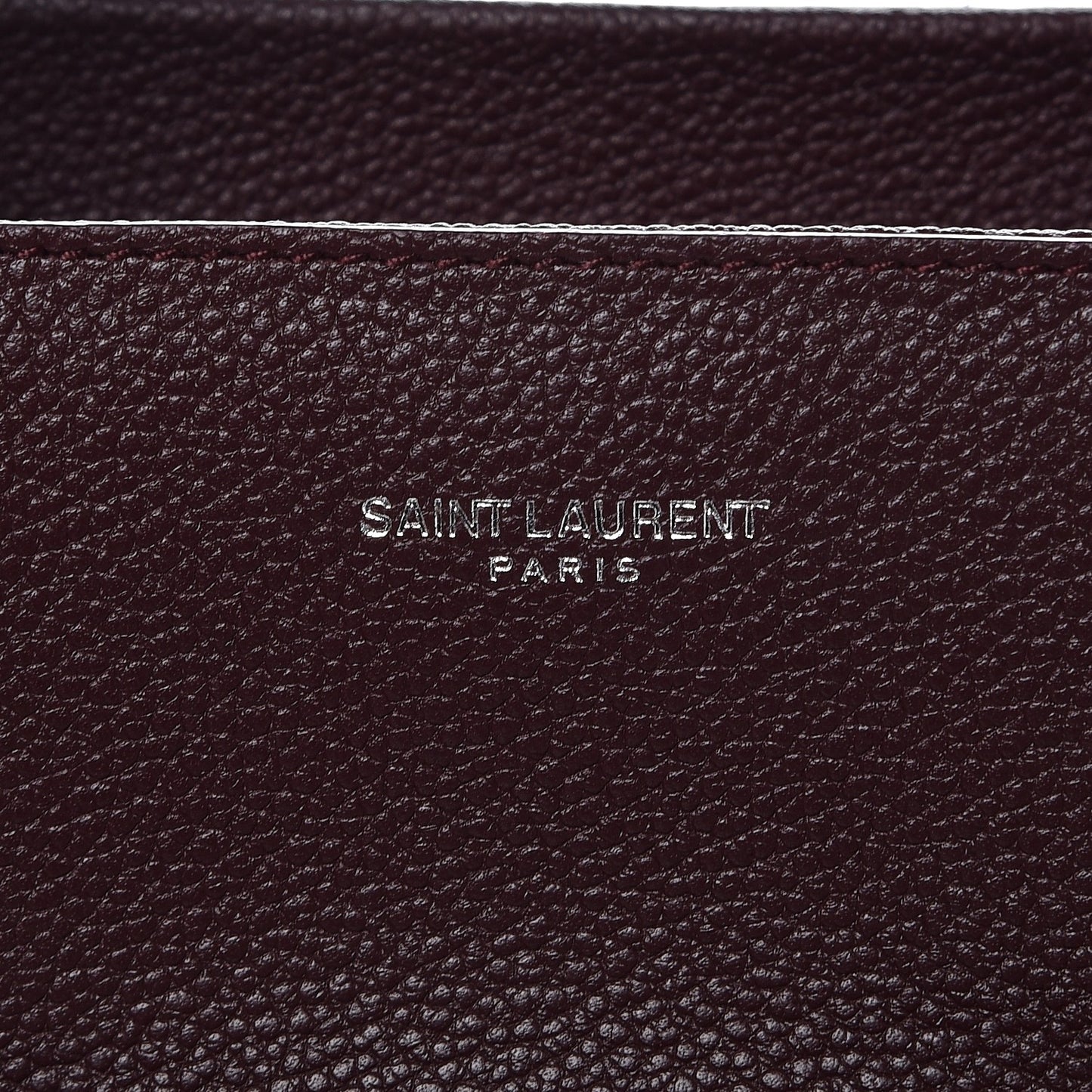 Grained Calfskin Small Cabas Rive Gauche Amaranto