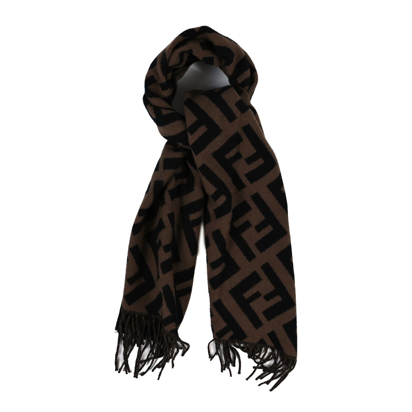 Wool FF Scarf Brown Black