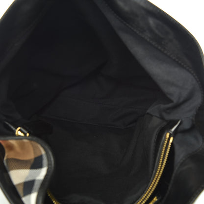 Burberry House Check Bridle Calfskin Medium Gosford Hobo Black 8 of 13