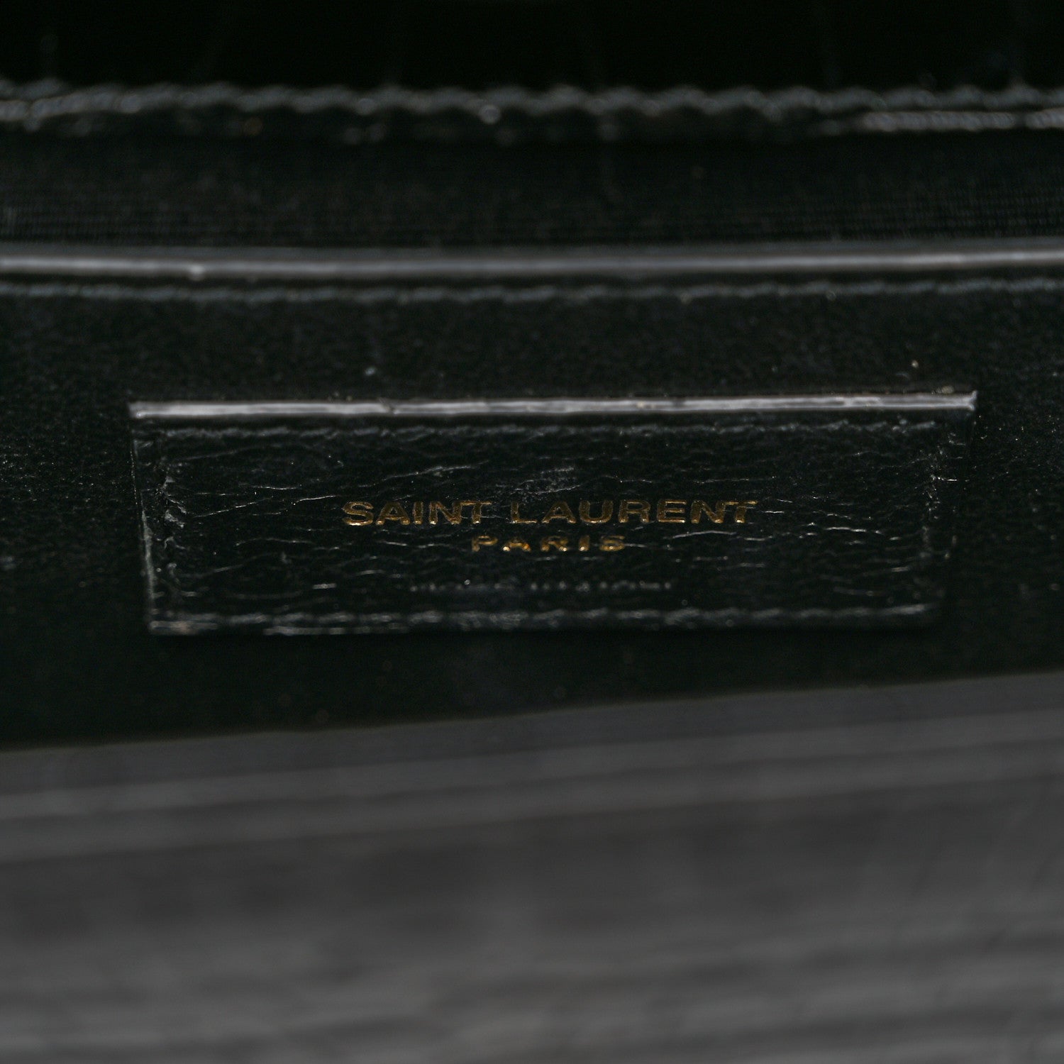 Saint Laurent Calfskin Crocodile Embossed Small Classic Monogram Kate Tassel Satchel Black 6 of 10