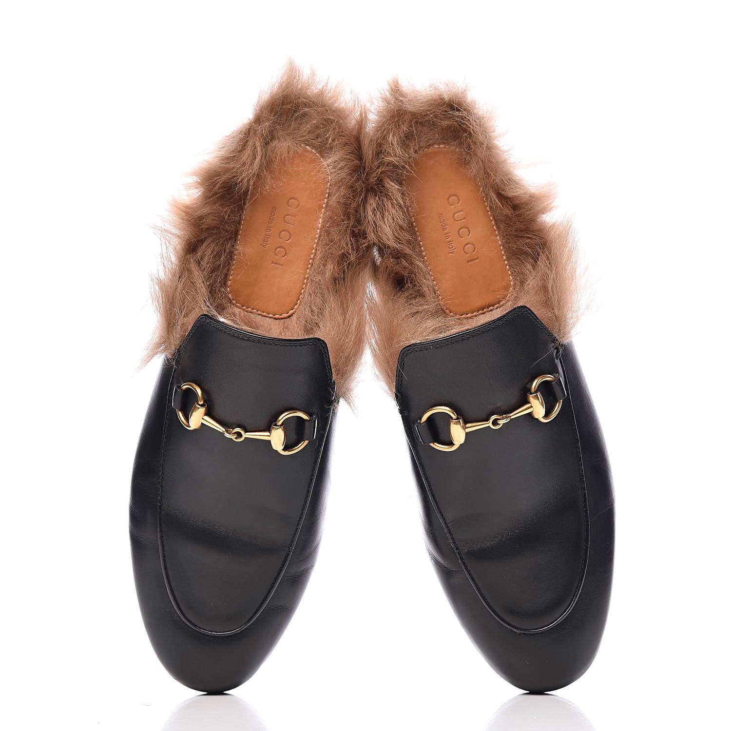Gucci Calfskin Fur Womens Princetown Slippers 37 Black 13 of 13