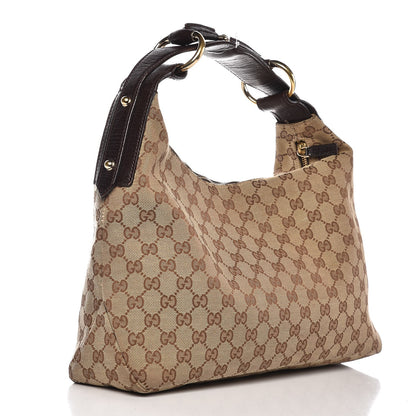 Gucci Monogram Medium Horsebit Chain Hobo Dark Brown 3 of 16
