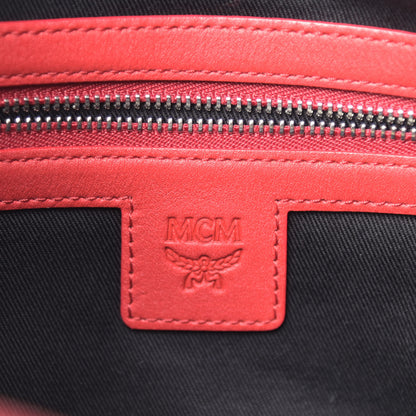 MCM Visetos Medium Klara Hobo Red Black 6 of 11