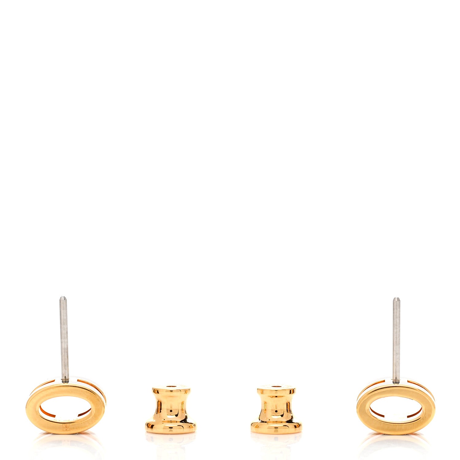 Hermes Gold Lacquered Mini Pop H Earrings Black 3 of 5
