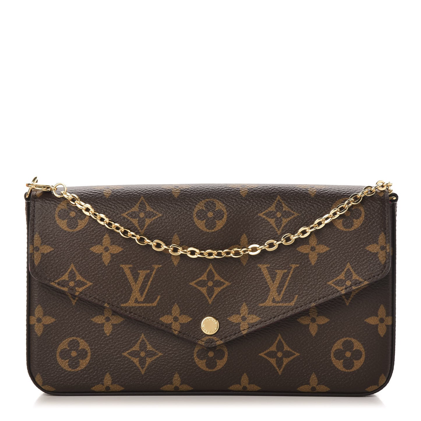 Monogram Pochette Felicie Chain Wallet Fuchsia