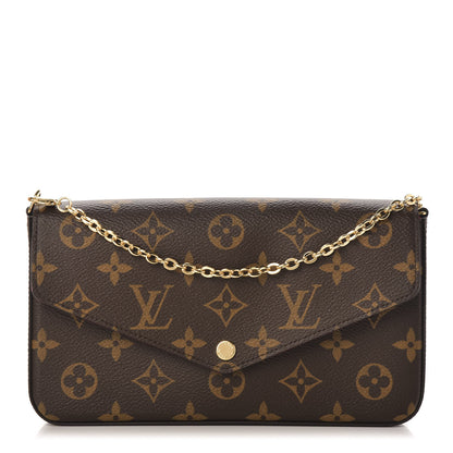 Louis Vuitton Monogram Pochette Felicie Chain Wallet Fuchsia 1 of 13