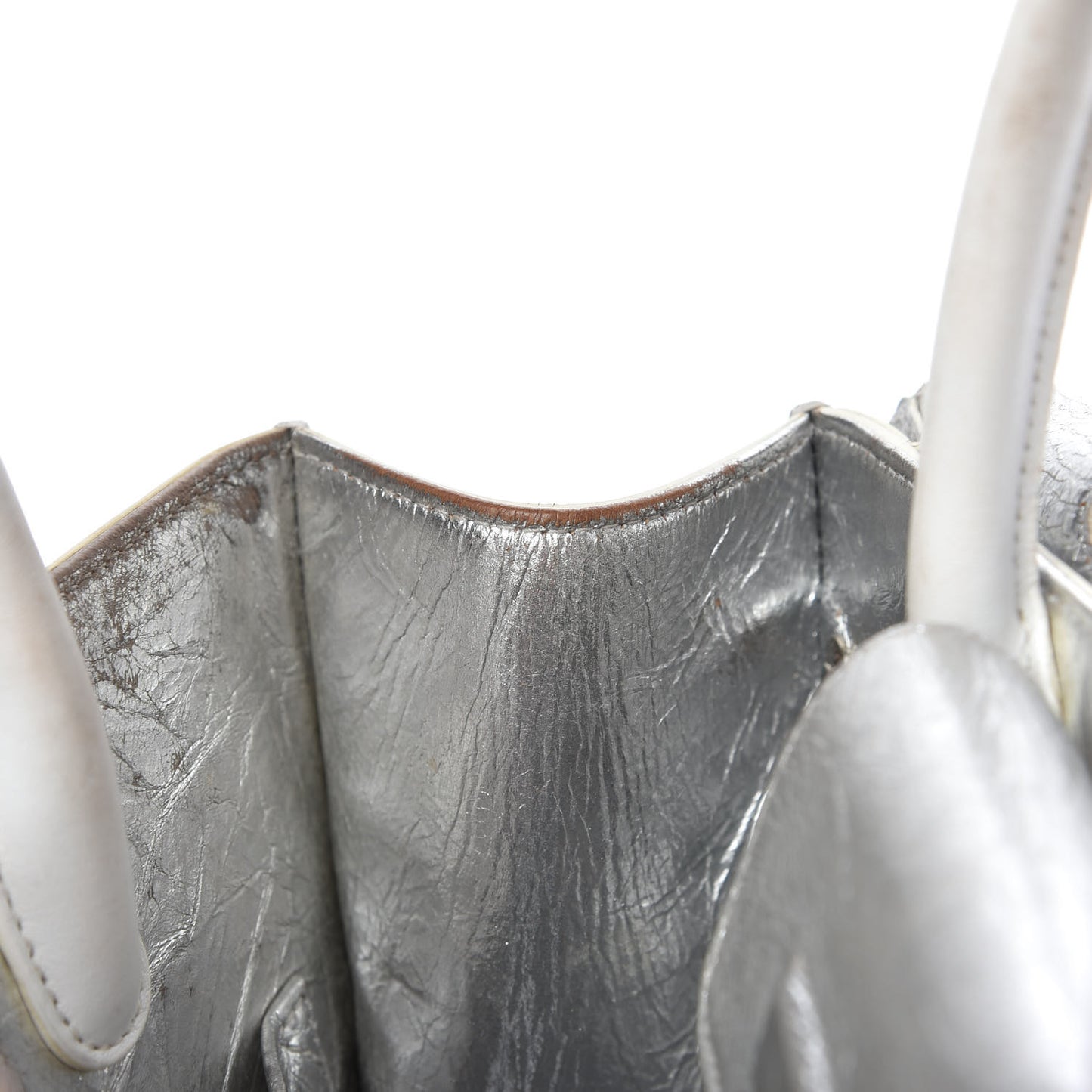 Metallic Calfskin Medium Diorever Flap Silver