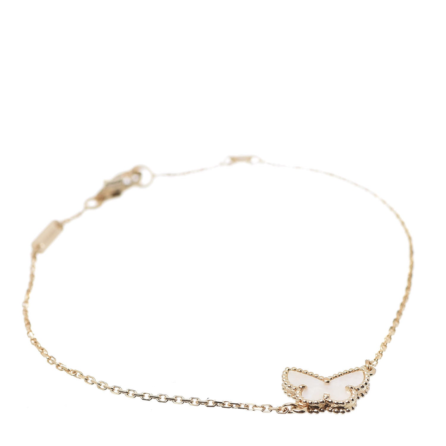 Van Cleef & Arpels 18K Yellow Gold Mother of Pearl Sweet Alhambra Butterfly Bracelet 1 of 8