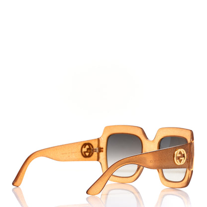Gucci Acetate Square Frame Sunglasses GG0053S Glitter Gold 4 of 7