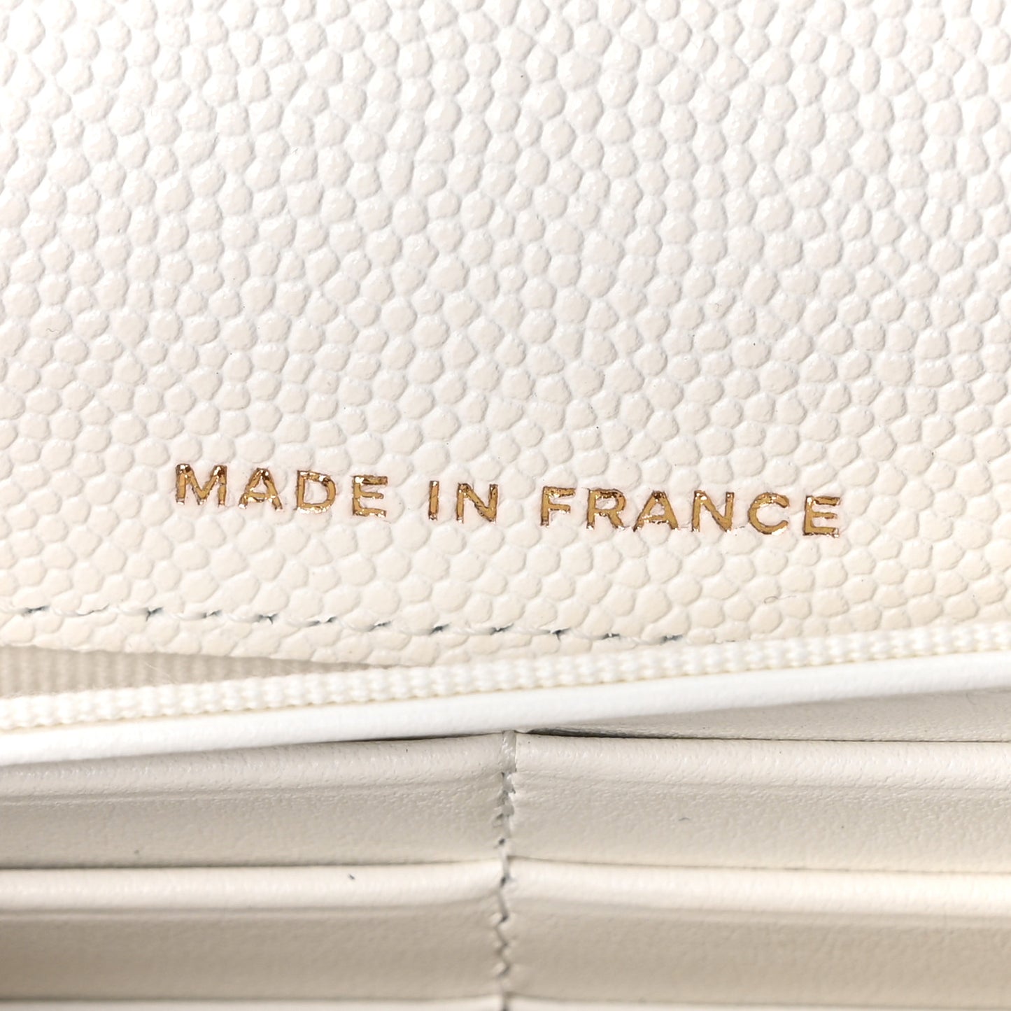 Caviar Quilted Large Gusset Flap Wallet White