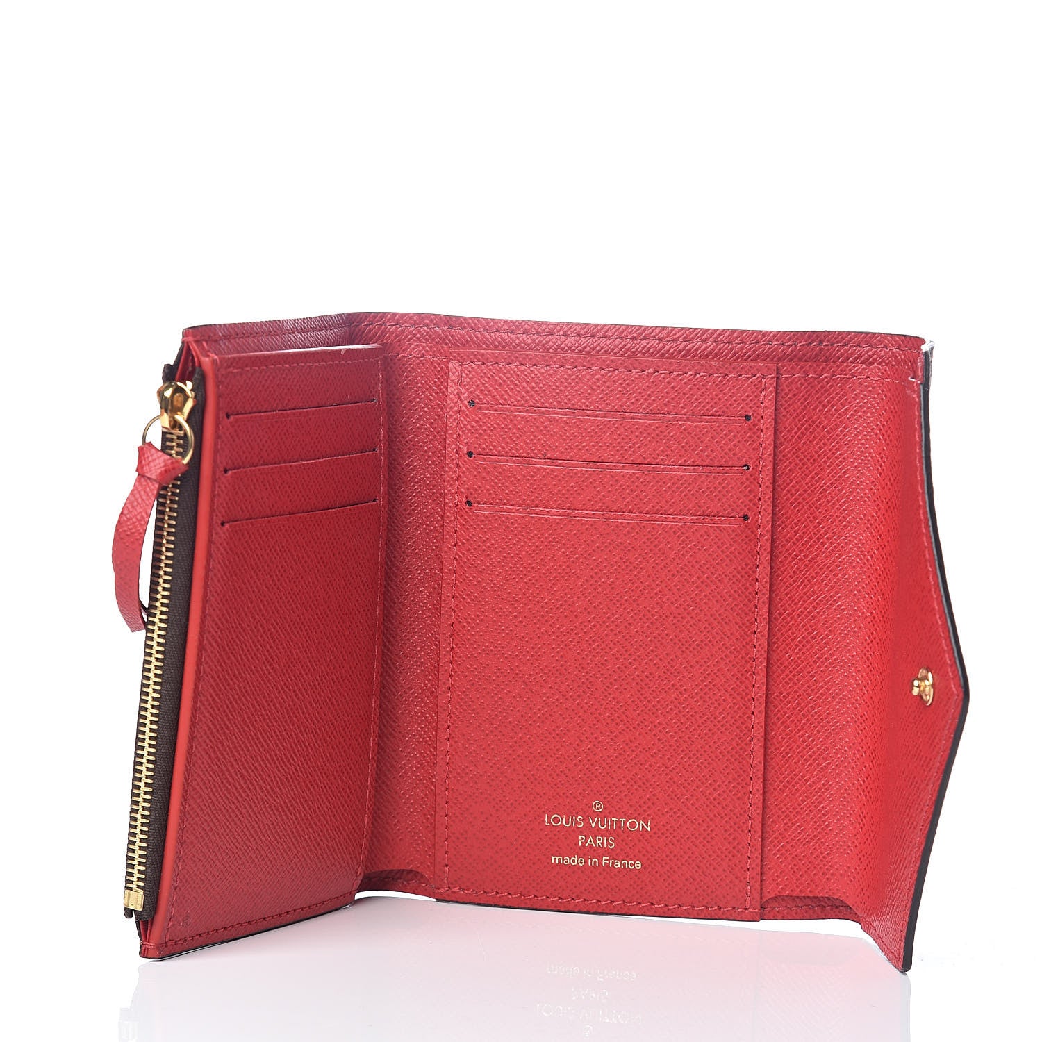 Louis Vuitton Damier Ebene Victorine Wallet Red 5 of 7