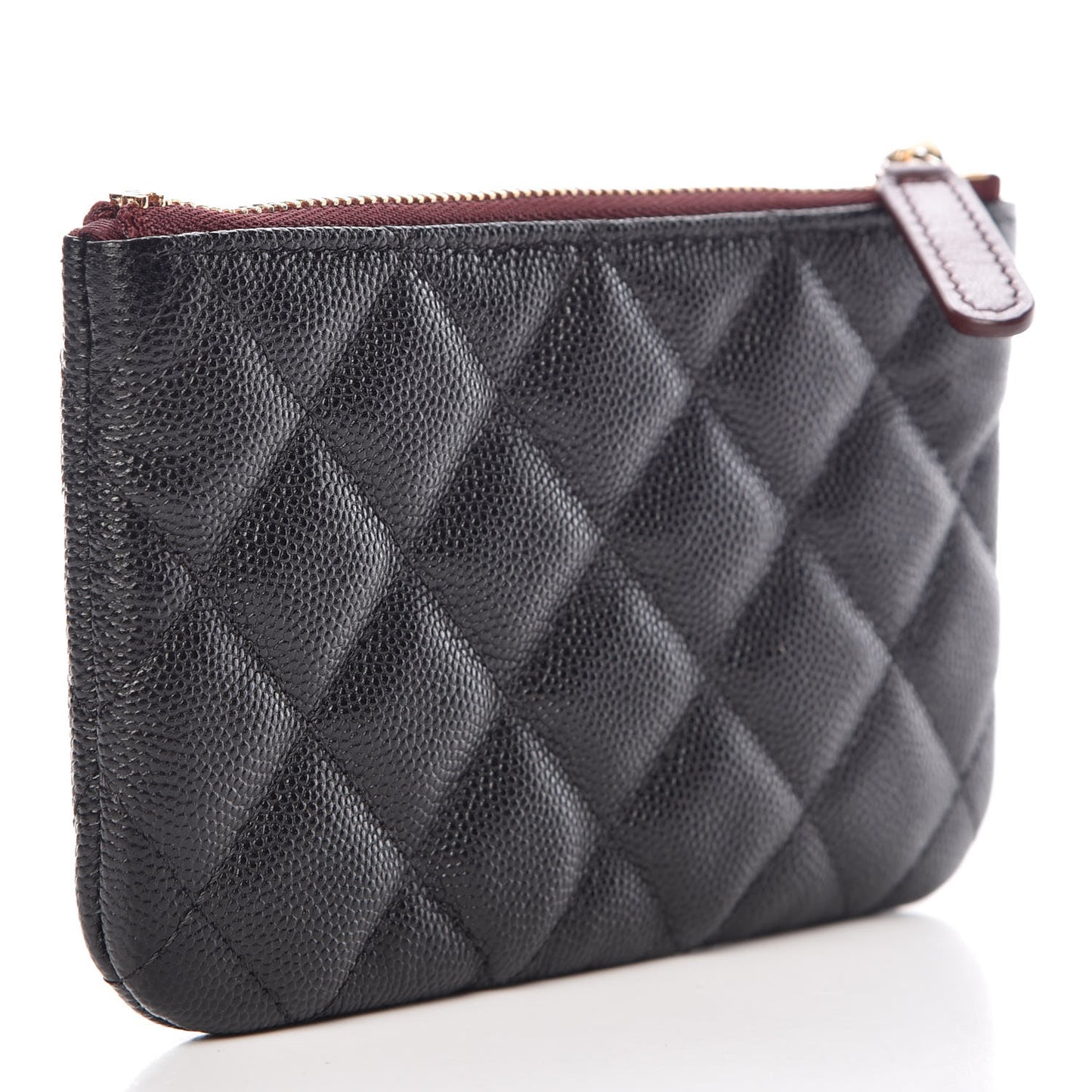Caviar Quilted Small Cosmetic Case Black