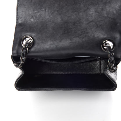 Chanel Crumpled Calfskin Quilted Mini Square Flap So Black 7 of 10