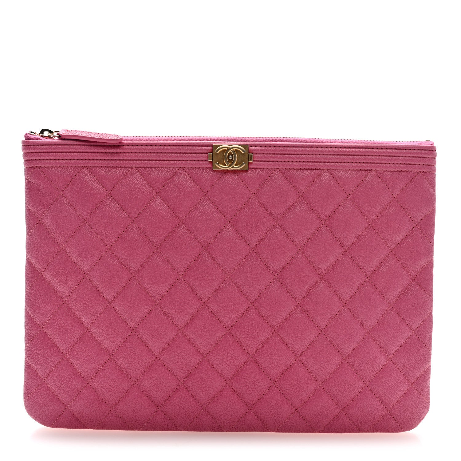 Chanel Caviar Quilted Medium Boy Cosmetic Case Pink 1 of 7