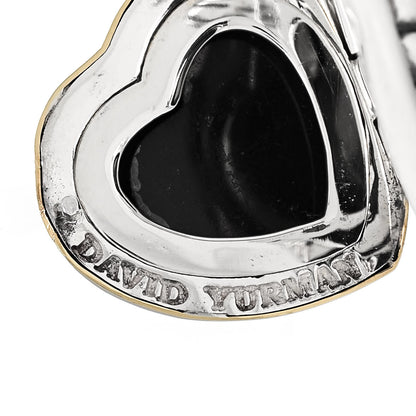 David Yurman Sterling Silver 18K Yellow Gold Cable Heart Locket Enhancer Pendant 5 of 6