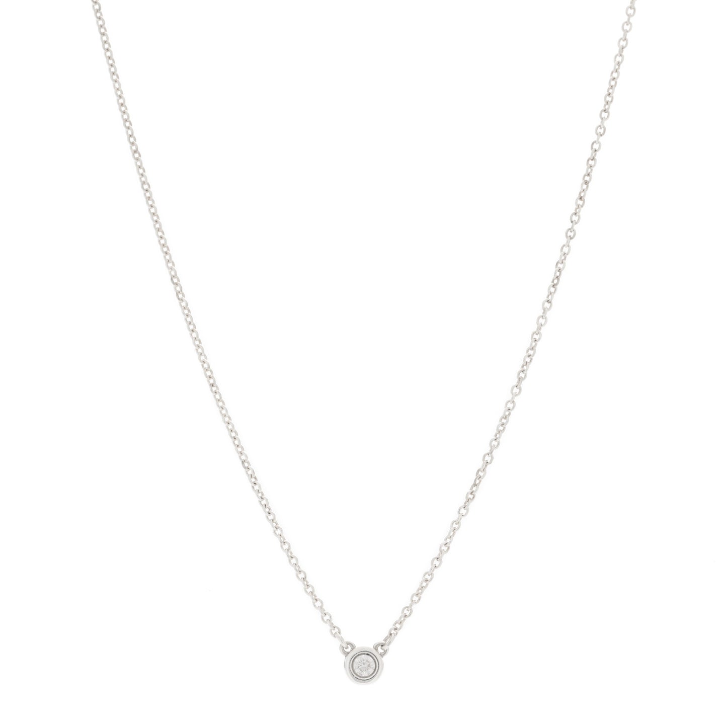 Sterling Silver Diamond .05ct Elsa Peretti Diamonds by the Yard Pendant Necklace