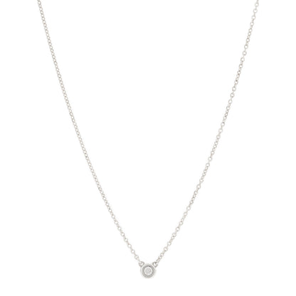 Tiffany Sterling Silver Diamond .05ct Elsa Peretti Diamonds by the Yard Pendant Necklace 1 of 3