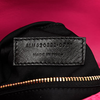 Saint Laurent Boucle Tweed Quilted Toy Loulou Puffer Monogram Chain Satchel Magenta 8 of 11