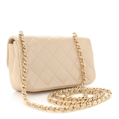 Chanel Metallic Lambskin Quilted Extra Mini V For Victory Flap Light Gold 3 of 12
