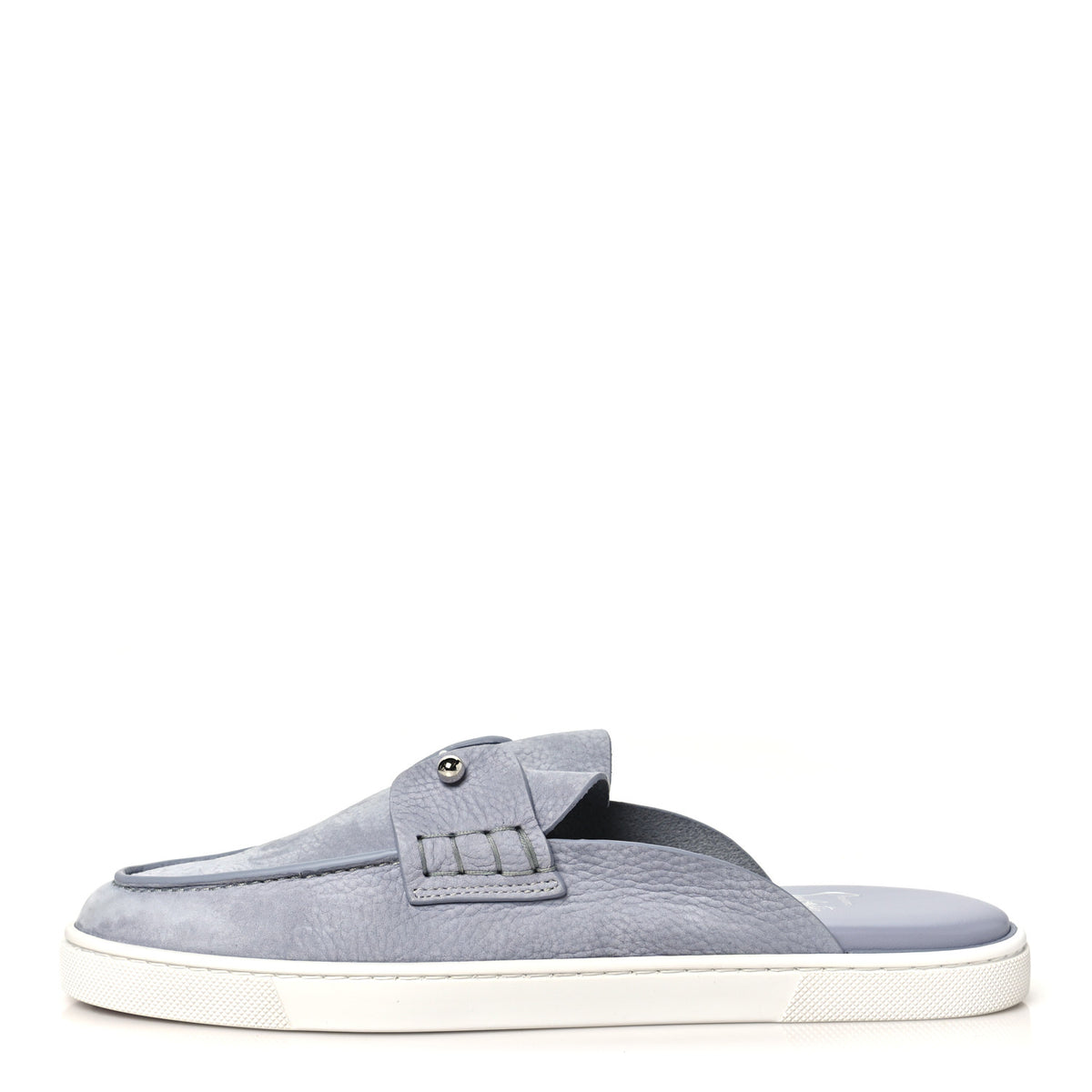 Christian Louboutin Nubuck Chanme Donna Flat Boat Flats  40.5 Jumbo Grey 1 of 9