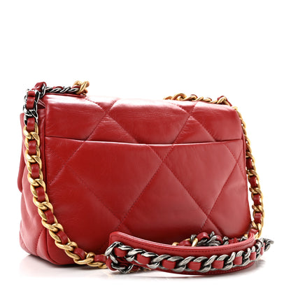 Chanel Goatskin Quilted Medium Chanel 19 Flap Red 3 of 12