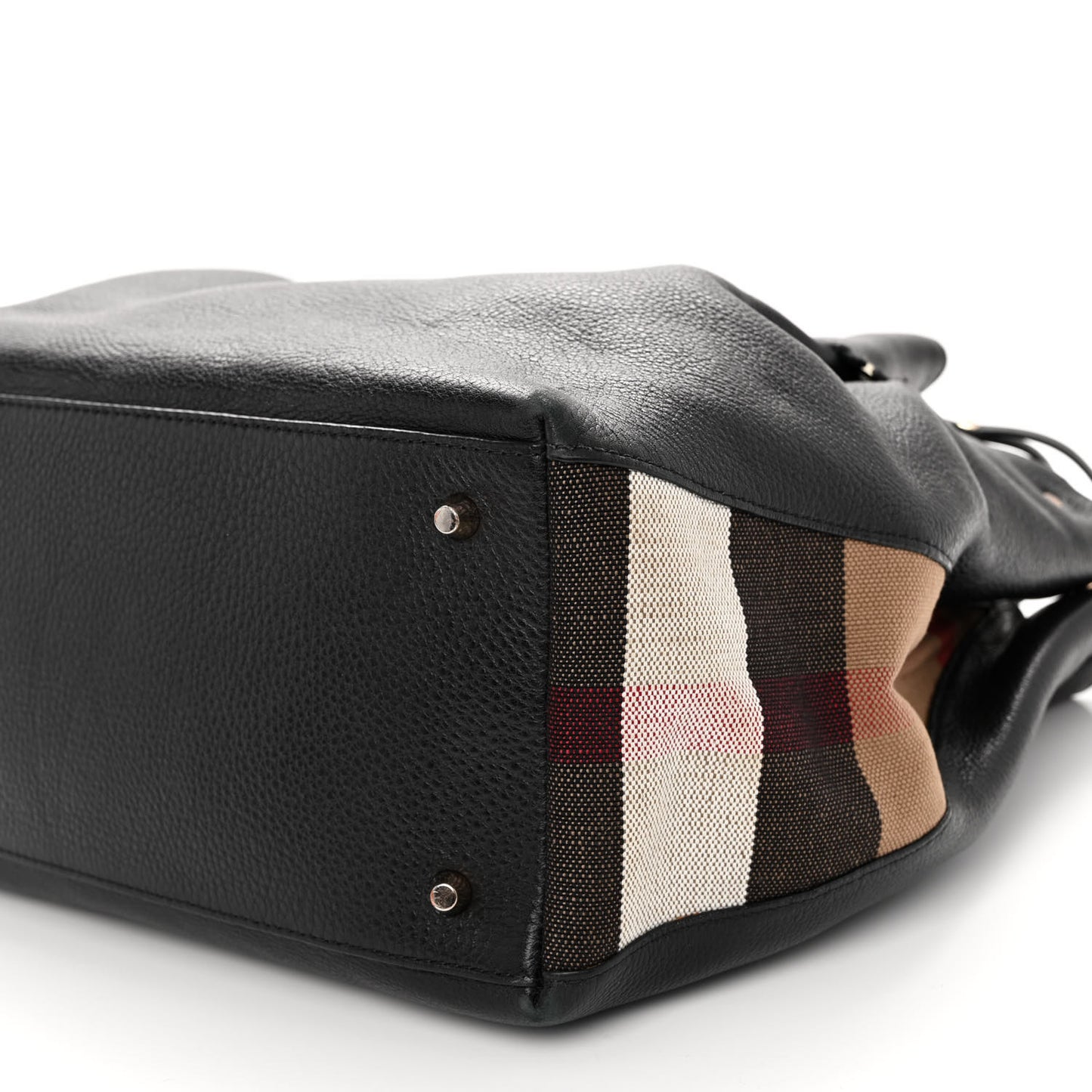 Grainy Calfskin House Check Medium Maidstone Black