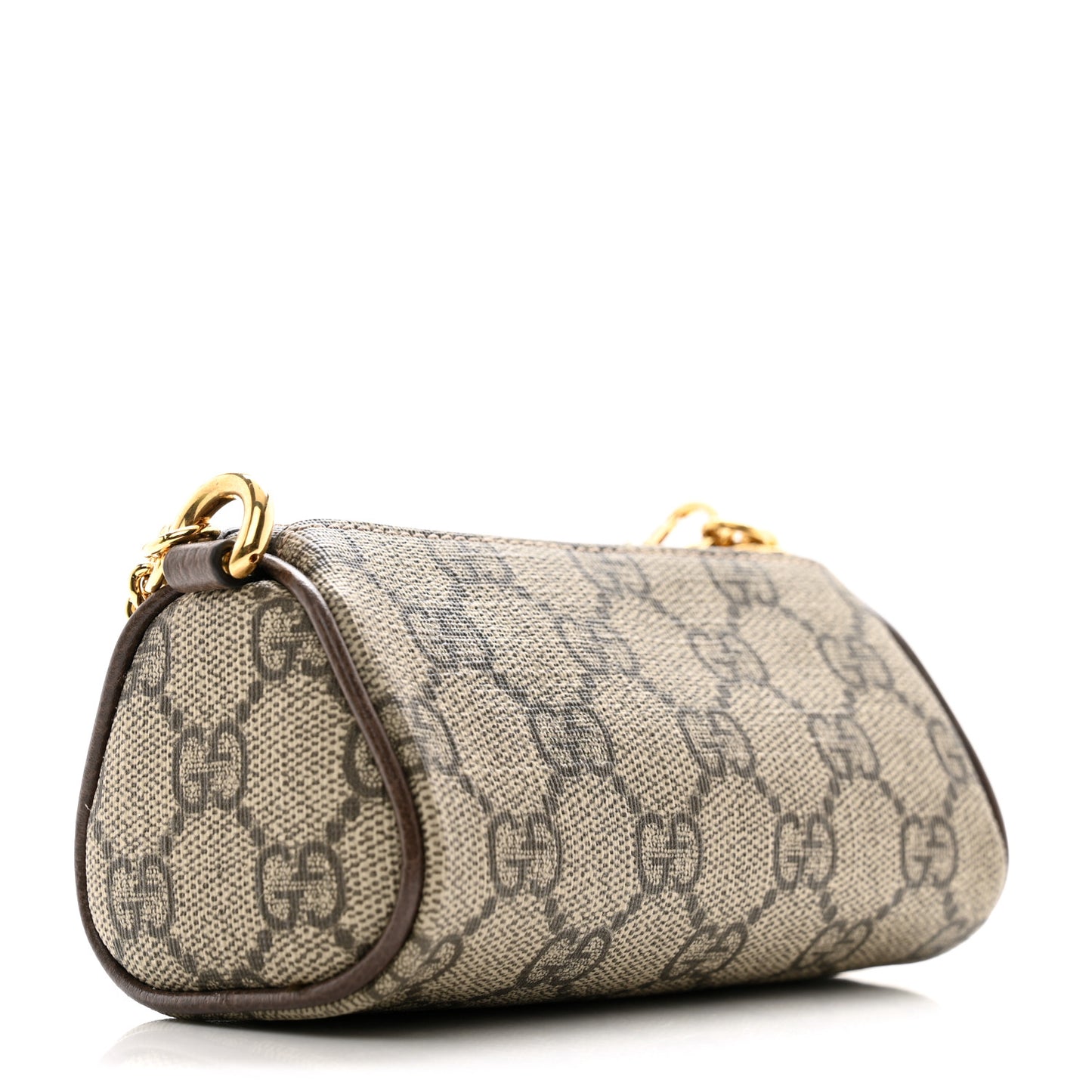 GG Supreme Monogram Strawberry Retro Interlocking G Barrel Coin Purse Beige Ebony