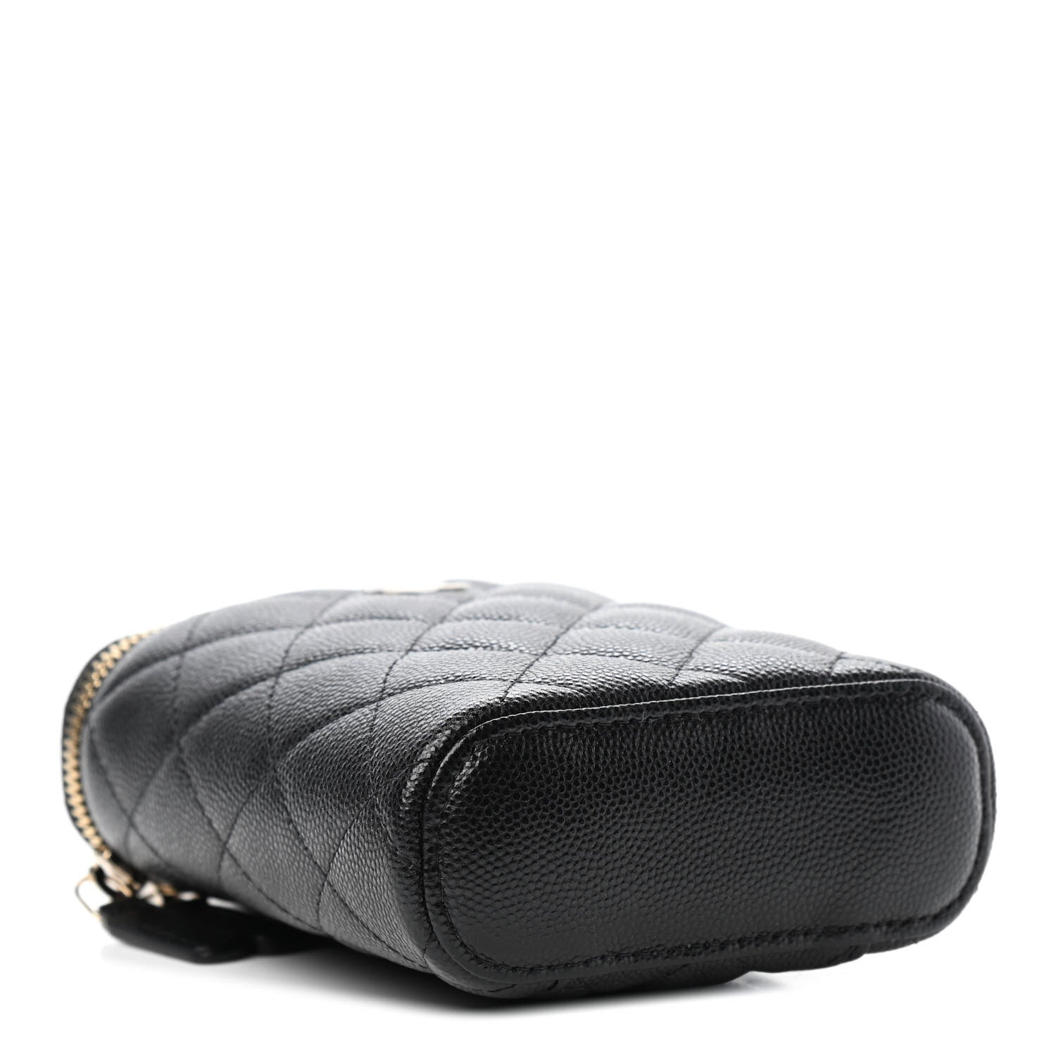 Chanel Caviar Quilted Small Vertical Coco Beauty Vanity Case With Chain Black 3 of 4