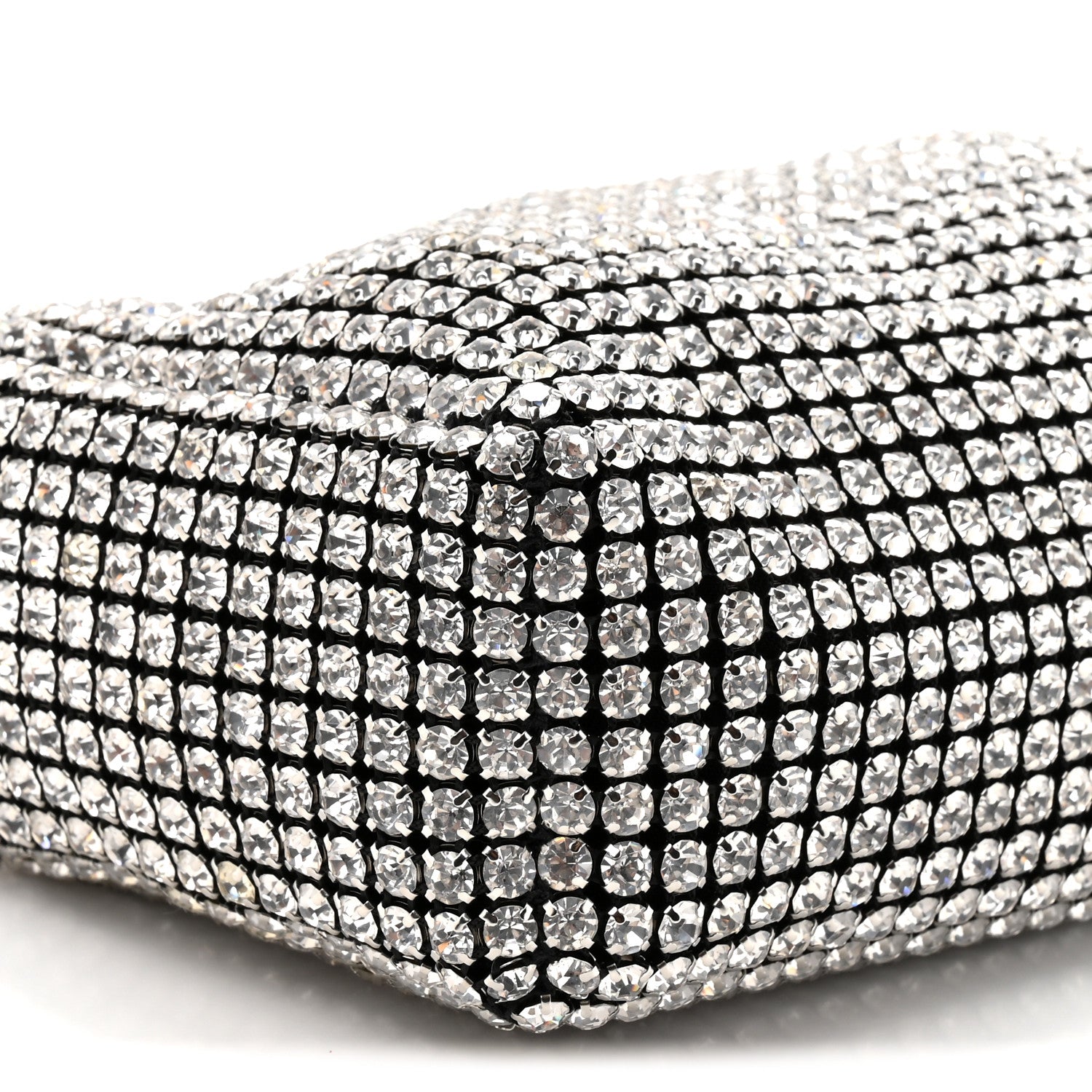 Alexander Wang Mesh Crystal Rhinestone Mini Heiress Pouch Black