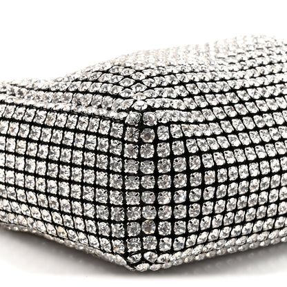 Alexander Wang Mesh Crystal Rhinestone Mini Heiress Pouch Black Silver 9 of 10