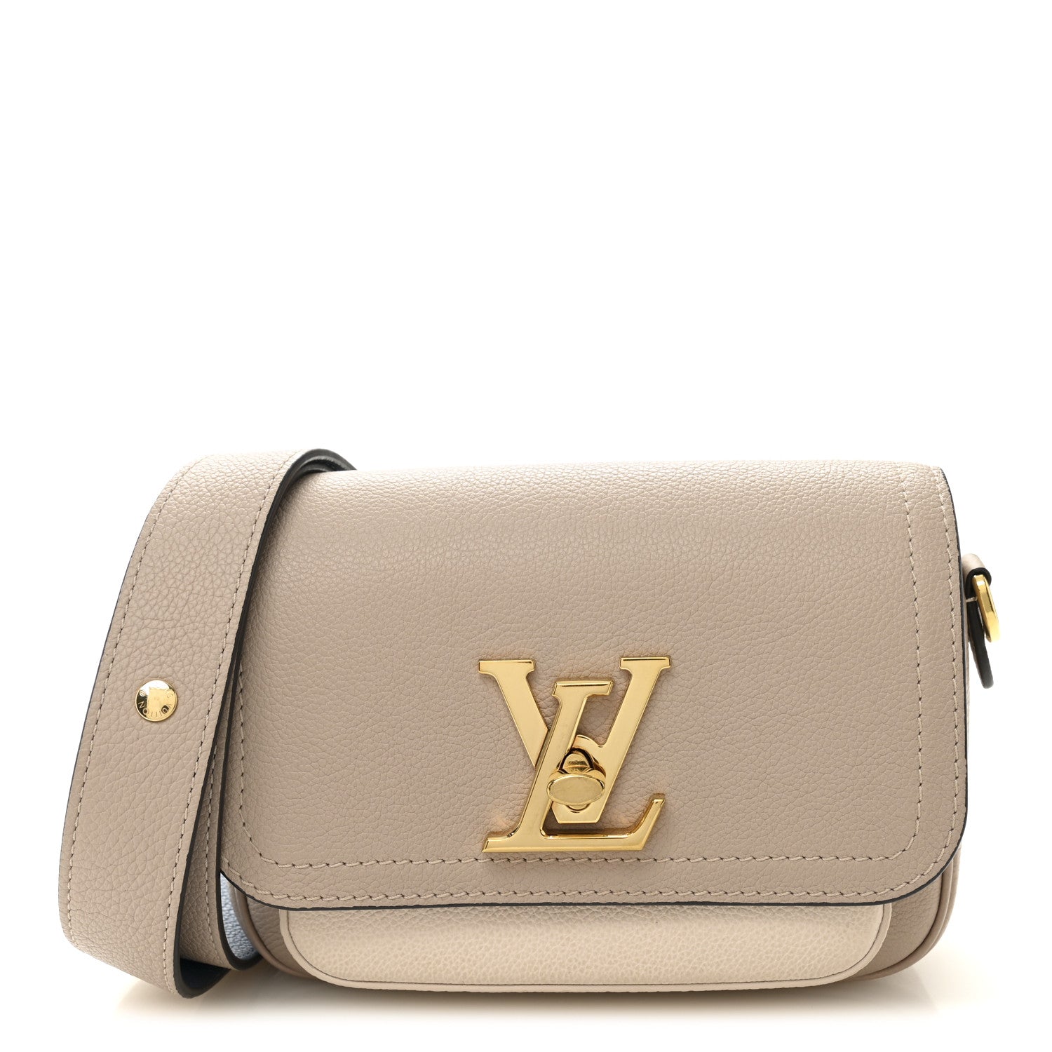 Louis Vuitton Grained Calfskin Lockme Tender Greige 1 of 9
