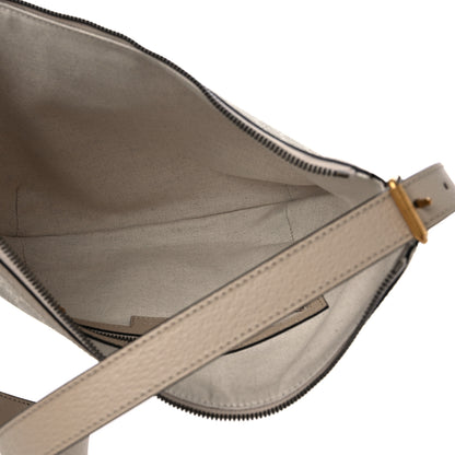 Gucci GG Supreme Monogram Textured Dollar Calfskin Web Small Ophidia Half Moon Hobo Beige Mystic White Oatmeal 5 of 9