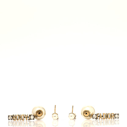 Christian Dior Pearl Crystal J'Adior Tribales Earrings Antique Gold 3 of 4