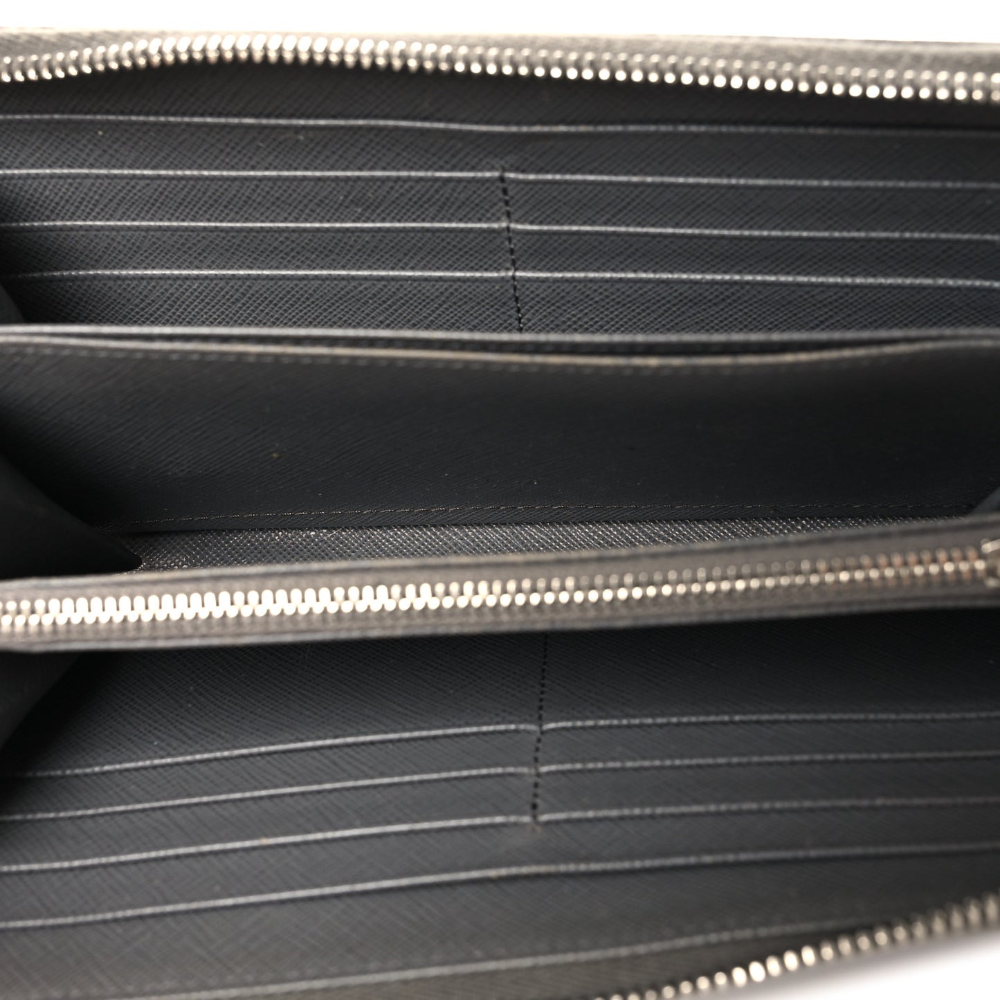 Saffiano Metal Zip Around Wallet Grey