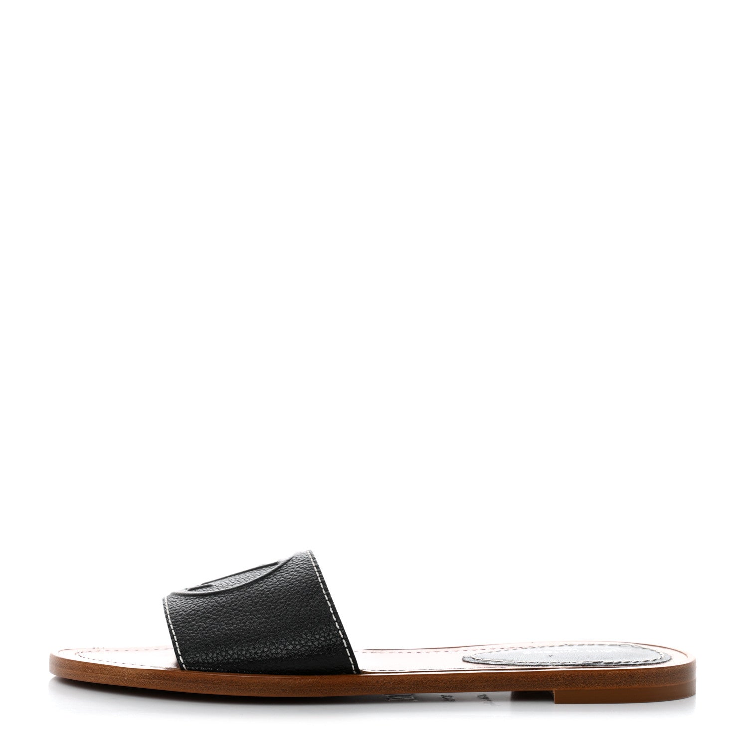 Louis Vuitton Calfskin Lock It Flat Mule 37.5 Black 1 of 9