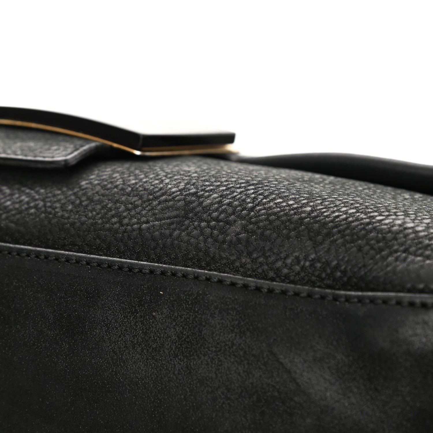 Fendi Vitello Savana Big Mama Baguette Black Tartaruga Natural 12 of 15