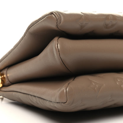 Louis Vuitton Lambskin Embossed Monogram Coussin PM Taupe 10 of 11