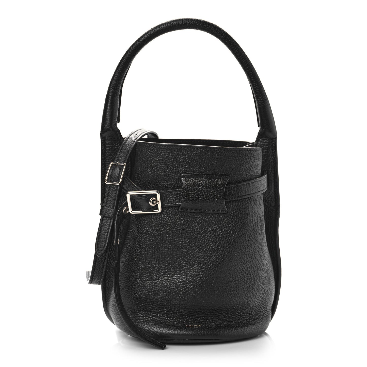 Supple Grained Calfskin Nano Big Bag Bucket Black
