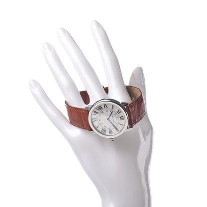 Cartier Stainless Steel Alligator 29mm Ronde Solo Quartz Watch Brown 2 of 10