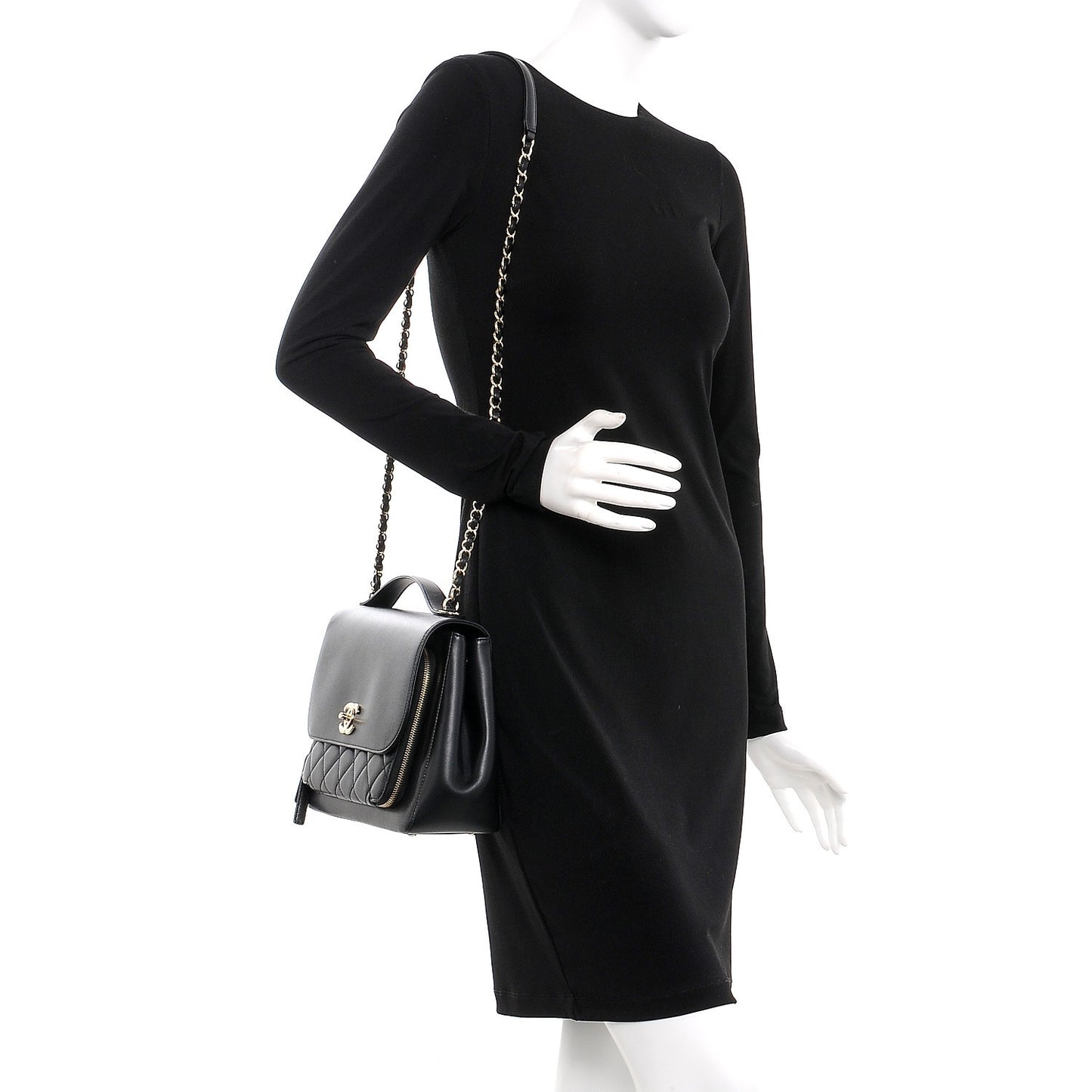 Caviar Quilted Large Business Affinity Flap Black
