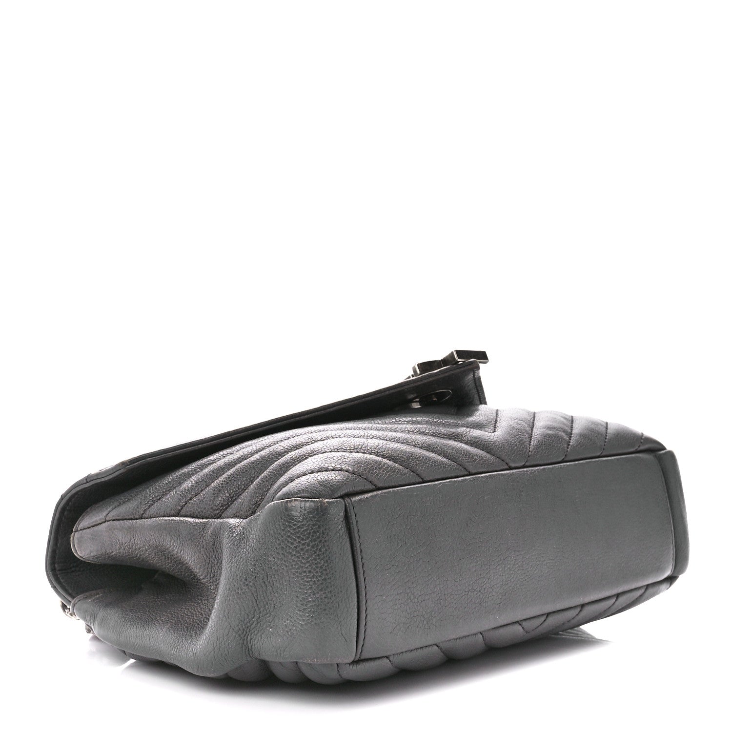 Saint Laurent Sheepskin Matelasse Chevron Monogram Medium College Bag Light Coal 4 of 12