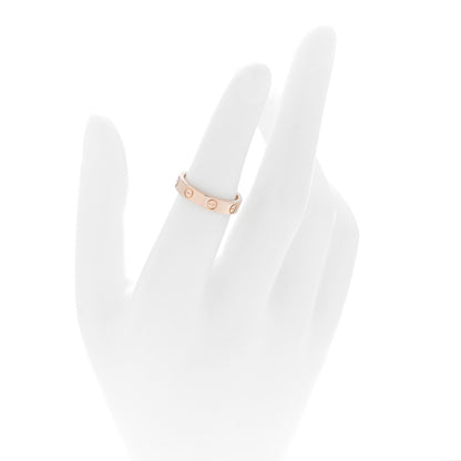 Cartier 18K Pink Gold Diamond 4mm LOVE Wedding Band Ring 50 5.25 2 of 4