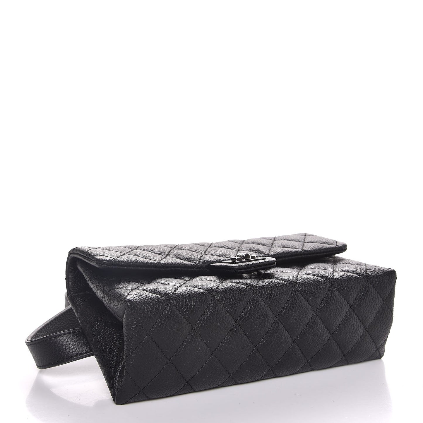 Grained Calfskin Quilted 2.55 Reissue Flap Belt Bag Clutch Black