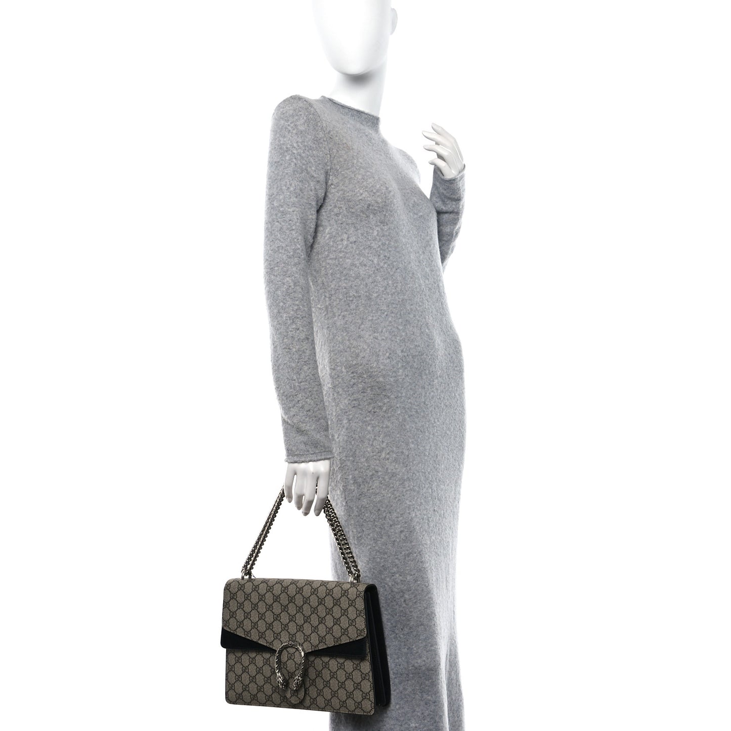 GG Supreme Monogram Medium Dionysus Shoulder Bag Black